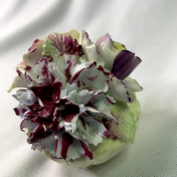 Vintage Porcelain Radnor Staffordshire England Bone China Flowers Sq Vase MINT - Picture 3 of 6